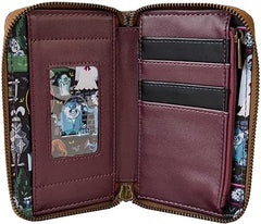LOUNGEFLY Disney Haunted Mansion Stretching Room Portraits Zip-Around Wallet