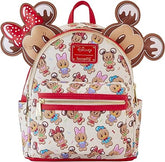LOUNGEFLY Disney Mickey & Friends Gingerbread Cookie All-Over Print Mini Backpack With Ear Headband