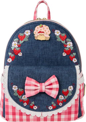 LOUNGEFLY Strawberry Shortcake Faux Denim Mini Backpack