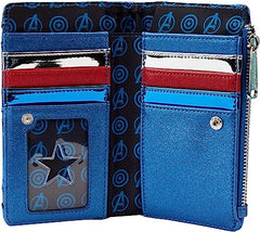 LOUNGEFLY Marvel Shine Captain America Coplay Flap Wallet