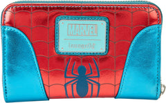 LOUNGEFLY Marvel Metallic Spider-Man Zip Around Wallet