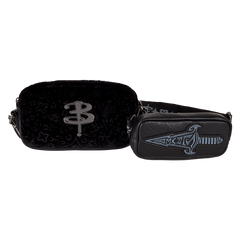 LOUNGEFLY Buffy the Vampire Slayer Velvet All-Over Print Sling Crossbody Bag with Coin Bag