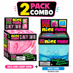Schylling NeeDoh 2-Pack Bundle – Candy Swirl & Nice Cube - Color May Vary