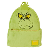 LOUNGEFLY Dr. Seuss' How The Grinch Stole Christmas! Plush Cosplay Light Up Mini Backpack