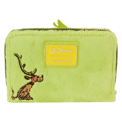 LOUNGEFLY Dr. Seuss' How The Grinch Stole Christmas! Plush Cosplay Glow Zip Around Wallet