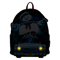 LOUNGEFLY Ghostbusters Stay Puft Ecto-1 Light Up Mini Backpack