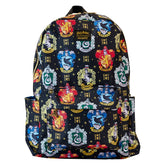 LOUNGEFLY Harry Potter Hogwarts Houses Backpack Inspired Nylon Backpack