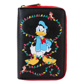 LOUNGEFLY Mickey & Friends Christmas Light Decorations Zip Around Wallet