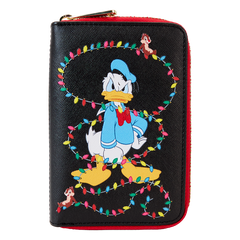 LOUNGEFLY Mickey & Friends Christmas Light Decorations Zip Around Wallet