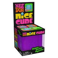 Schylling NeeDoh Nice Cube -Sensory Squeeze Toy with Super Solid Squish - 2.25" Cube (Purple)