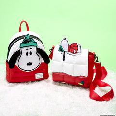 LOUNGEFLY Peanuts Snoopy Woodstock Snow Day Doghouse Crossbody Bag