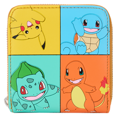 LOUNGEFLY Pokémon Color Block Starters Zip Around Wallet