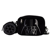 LOUNGEFLY Star Wars Darth Vader Canvas Sling Crossbody Bag with Coin Bag