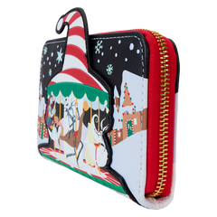 LOUNGEFLY The Nightmare Before Christmas Candy Cane Carousel Zip Around Wallet