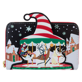 LOUNGEFLY The Nightmare Before Christmas Candy Cane Carousel Zip Around Wallet