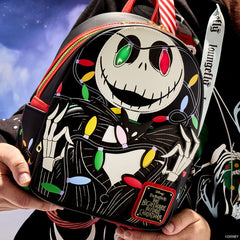 LOUNGEFLY The Nightmare Before Christmas Jack Wrapped In Lights Light Up Glow Mini Backpack