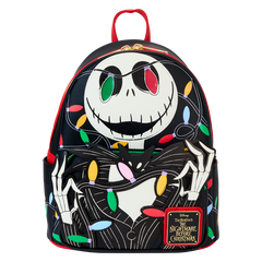 LOUNGEFLY The Nightmare Before Christmas Jack Wrapped In Lights Light Up Glow Mini Backpack