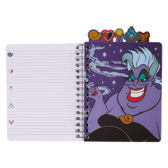 LOUNGEFLY Disney Villains Iridescent All-Over Print Stationery Spiral Tab Journal