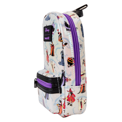 LOUNGEFLY Disney Villains Iridescent All-Over Print Stationery Mini Backpack Pencil Case