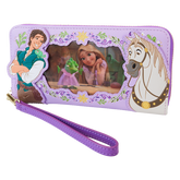 LOUNGEFLY Disney Tangled Rapunzel Lenticular Zip Around Wristlet Wallet