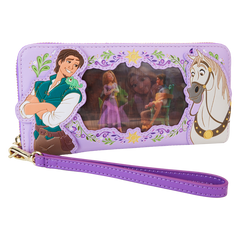 LOUNGEFLY Disney Tangled Rapunzel Lenticular Zip Around Wristlet Wallet