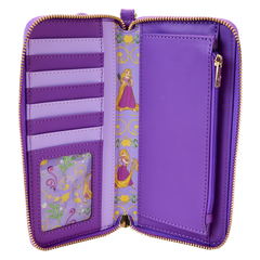 LOUNGEFLY Disney Tangled Rapunzel Lenticular Zip Around Wristlet Wallet