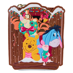 LOUNGEFLY Winnie The Pooh & Friends Christmas Greetings Zip Around Wallet