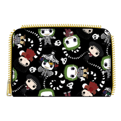 LOUNGEFLY Pop by LF Beetlejuice AOP Zip Around Wallet