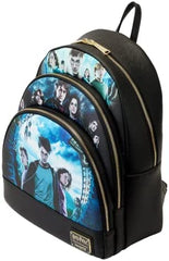 LOUNGEFLY Harry Potter Trilogy Series 2 Triple Pocket Double Strap Shoulder Bag
