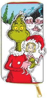 LOUNGEFLY Dr. Seuss The Grinch Loves The Holidays Zip Around Wallet