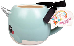 Blue Narwhal Coffee Mug - Unicorn of the Sea - Glitter Galaxy - Ceramic