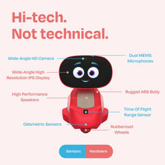Miko 3: AI-Powered Smart Robot for Kids, STEM Learning Educational Robot, Interactive Voice Control Robot with App Control- RED