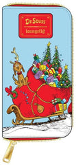 LOUNGEFLY Dr. Seuss The Grinch Loves The Holidays Zip Around Wallet