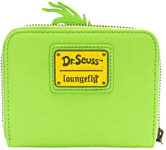 LOUNGEFLY x The Grinch Face Cosplay Faux Leather Zip-Around Wallet