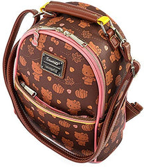 LOUNGEFLY HELLO KITTY - PUMPKIN SPICE AOP CONVERTIBLE MINI BACKPACK