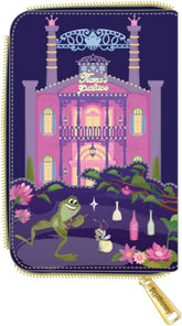 LOUNGEFLY Disney Princess And The Frog Tiana's Palace Zip Around Wallet- Fashion Cosplay Disney bound Cute Wallets