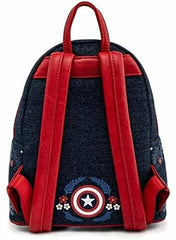 Loungefly Capt America 80th Anniversary Sheild Blue-Red Mini Backpack