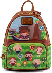 LOUNGEFLY Charlie and the Chocolate Factory Wonka 50th Anniversary Womens Double Strap Shoulder Bag Purse