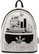 LOUNGEFLY Disney Mickey Steamboat Willie Music Cruise Womens Double Strap Shoulder Bag Purse