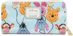 LOUNGEFLY Disney Winnie The Pooh Balloon Friends Zip Around Faux Leather Wallet