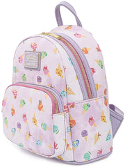 LOUNGEFLY Pokemon Ice Cream Acid Wash Denim Womens Double Strap Shoulder Bag Purse