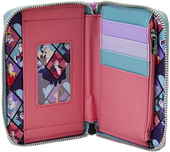 LOUNGEFLY Disney Villains Color Block Zip Around Wallet