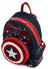 Loungefly Capt America 80th Anniversary Sheild Blue-Red Mini Backpack