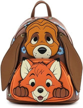 LOUNGEFLY Disney Fox and Hound Todd and Cooper Cosplay Womens Double Strap Shoulder Bag Purse