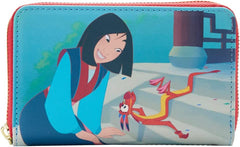 LOUNGEFLY Disney Mulan Princess Scene Zip Around Wallet