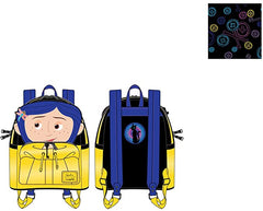 LOUNGEFLY Laika Coraline Raincoat Cosplay Mini Backpack