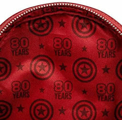 Loungefly Capt America 80th Anniversary Sheild Blue-Red Mini Backpack