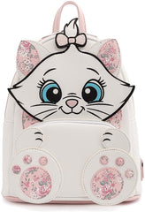 LOUNGEFLY Disney Marie Floral Footsy Womens Double Strap Shoulder Bag Purse