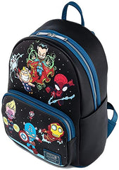 LOUNGEFLY Marvel Sy Chibi Group Double Strap Shoulder Bag