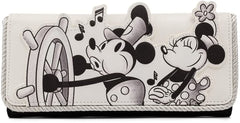 LOUNGEFLY Disney Steamboat Willie Music Cruise Flap Wallet